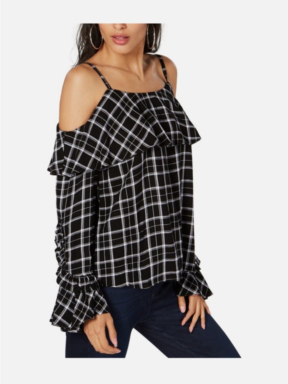 INC International Concepts Cold Shoulder Top with bell sleeves, XL